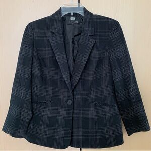 Black Label by Evan-Picone Blazer Jacket Women's Long Sleeve Button Black Size 8